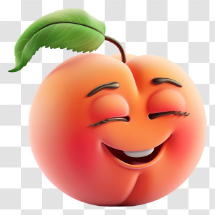 3d Cartoon Fruit - Smiling Peach Cartoon Illustration Transparent PNG
