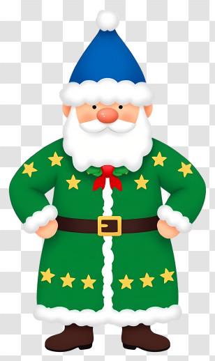 Christmas Santa Claus - Santa Claus In Green Outfit Transparent PNG