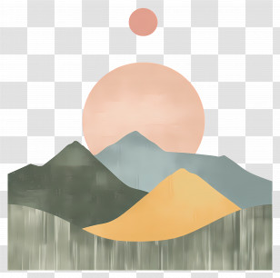 Mountains Silhouette - Abstract Mountain Landscape Transparent PNG
