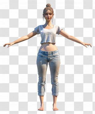 Female Figure - 3D Female Character In Casual Outfit Transparent PNG
