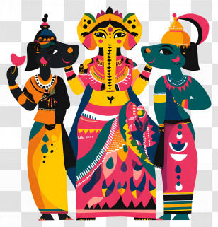Lord - Colorful Deities In Traditional Attire Transparent PNG