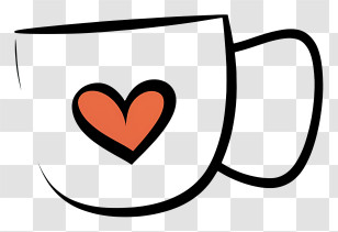 Coffee Mug - Heart Cup Illustration Transparent PNG