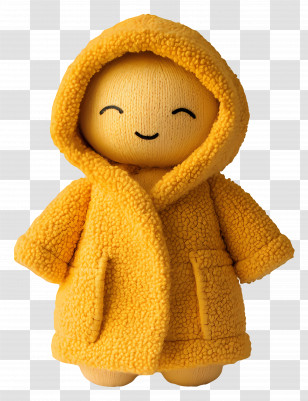 Bathrobe - Cute Doll In Yellow Hoodie Transparent PNG