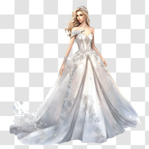 Wedding Dress
 - Bride In Elegant Wedding Dress Illustration Transparent PNG