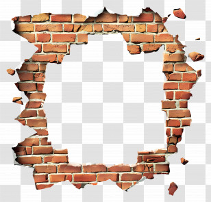 Brick Wall Frame - Hole In Brick Wall Transparent PNG