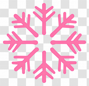 Pink Snowflake - Stylized Pink Snowflake Winter Design Transparent PNG