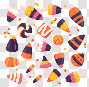 Halloween Candy - Colorful Halloween-Themed Candies And Lollipops Transparent PNG