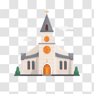 Church - Classic Church Building Illustration Transparent PNG