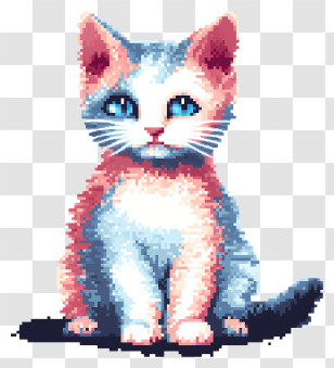 Pixel Cat - Pixel Art Cute Kitten Transparent PNG