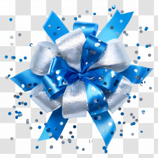 Birthday Ribbon - Festive Blue Ribbon Transparent PNG