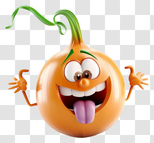 3d Cartoon Vegetable - Happy Onion Cartoon Character Transparent PNG