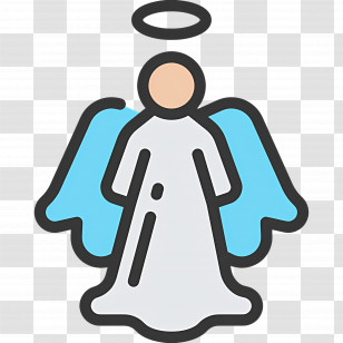 Christmas Angel - Cartoon Angel With Blue Wings And Halo Transparent PNG