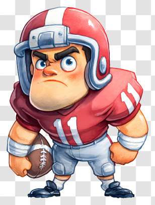 American Football Offensive Lineman - Cartoon Football Player In Red Transparent PNG