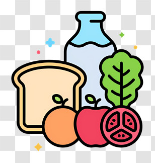 Fruits - Healthy Food Items Illustration Transparent PNG