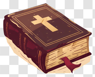 Bible - Illustration Of Holy Book With Cross Transparent PNG