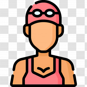Swimmer - Swimmer With Goggles And Cap Transparent PNG