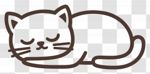 Cat Icon - Sleeping Cat Cartoon Illustration Transparent PNG