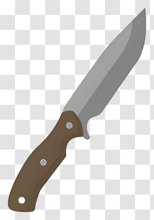 Knife - Hunting Knife With Wooden Handle Transparent PNG