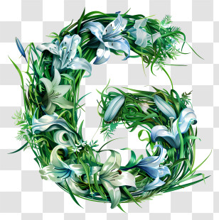 Letter G - Floral Letter G With Greenery Transparent PNG