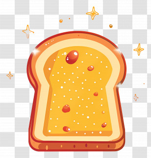 Toast - Delicious Buttery Toast With Sparkles Transparent PNG
