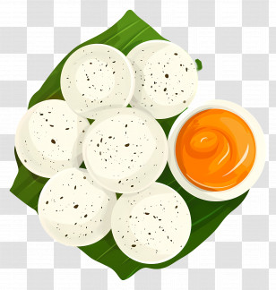 Idli - Traditional South Indian Idli With Chutney Transparent PNG