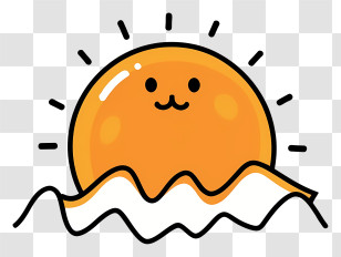 Cartoon Egg - Happy Rising Sun Illustration Transparent PNG