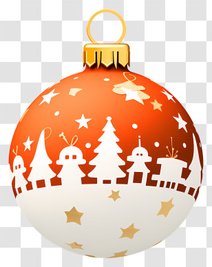 Christmas Ornament - Red And Gold Christmas Ornament Transparent PNG