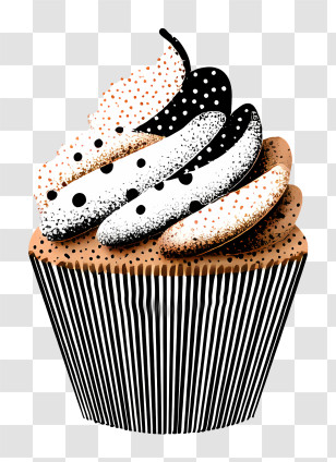 Cupcake Logo - Black And White Cupcake Illustration Transparent PNG