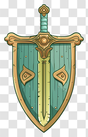 Shield Sword - Wooden Shield With Sword Emblem Transparent PNG