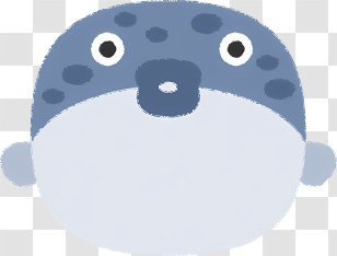 Fish - Cute Blue Cartoon Pufferfish Transparent PNG