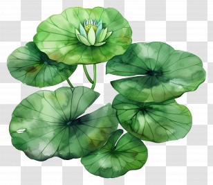 Lotus Leaf - Watercolor Lotus Leaves Transparent PNG