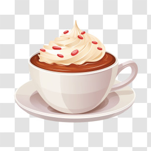 International Coffee Day - Cup Of Hot Chocolate With Whipped Cream Transparent PNG