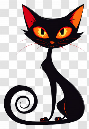 Black Cat - Black Cat With Bright Eyes Transparent PNG