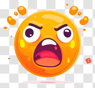 Crazy Emote - Shouting Orange Cartoon Character Transparent PNG