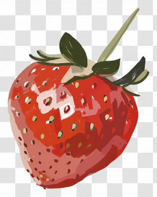 Strawberry - Artistic Strawberry Painting Transparent PNG