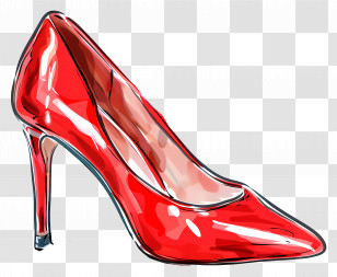 High Heel - Stylish Red High Heel Shoe Transparent PNG