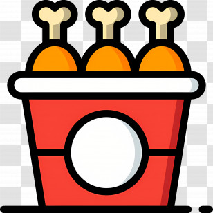 Chicken Food - Bucket Of Fried Chicken Transparent PNG