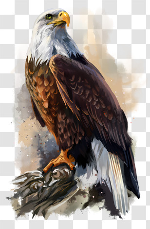 Bird - Bald Eagle Watercolor Illustration Transparent PNG