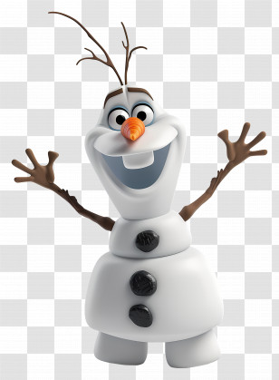 Frozen Olaf - Snowman Cartoon Character With Cheerful Expression Transparent PNG
