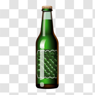 Beer Bottle - Green Glass Bottle With Cap Transparent PNG