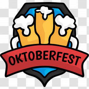 Oktoberfest - Oktoberfest Logo With Beer Mugs And Celebration Banner Transparent PNG