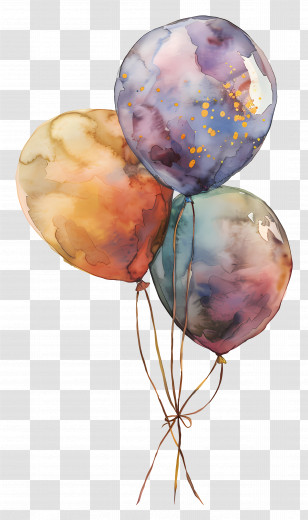 Colorful Balloons - Watercolor Balloons Transparent PNG
