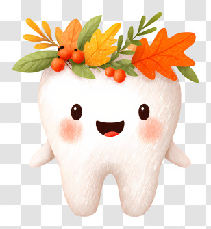 Thanksgiving Tooth - Happy Tooth With Autumn Crown Transparent PNG