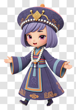 Jiangshi Zombie Girl - Cute Girl In Traditional Robe Transparent PNG