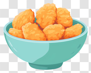 Chicken Nuggets - Bowl Of Crispy Chicken Nuggets Illustration Transparent PNG
