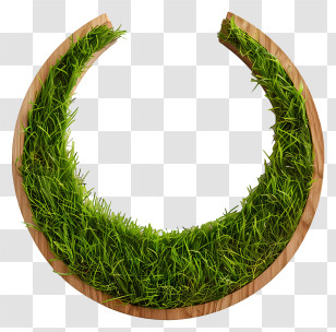 Green Grass - Grass Crescent With Wooden Base Design Transparent PNG