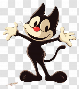 Felix The Cat - Cartoon Cat Illustration Transparent PNG