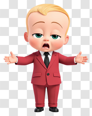 Boss Baby - Open-Arms Blond Baby In Red Suit Transparent PNG
