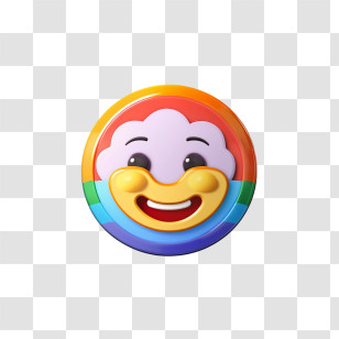 Rainbow - Smiling Rainbow Badge Transparent PNG