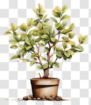 Coffee Plant - Natural Potted Green Plant Illustration Transparent PNG